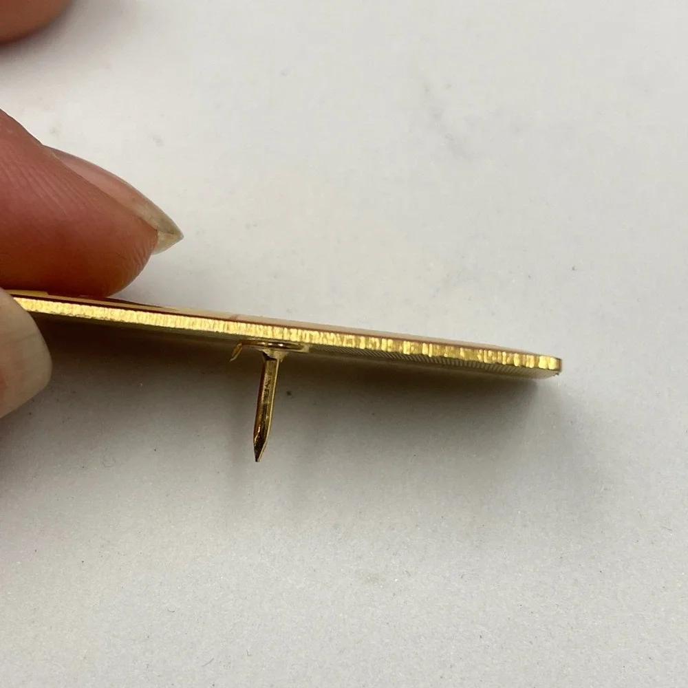 Vintage 1980 LAOLY Arco Olympics Classic Gold-Tone Arrowhead Water Lapel Pin 80s